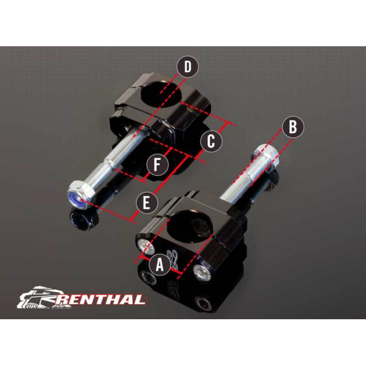 PONTETS DE GUIDON RENTHAL Ø28,6mm Fatbar Twinwall Yamaha 125 250 YZ