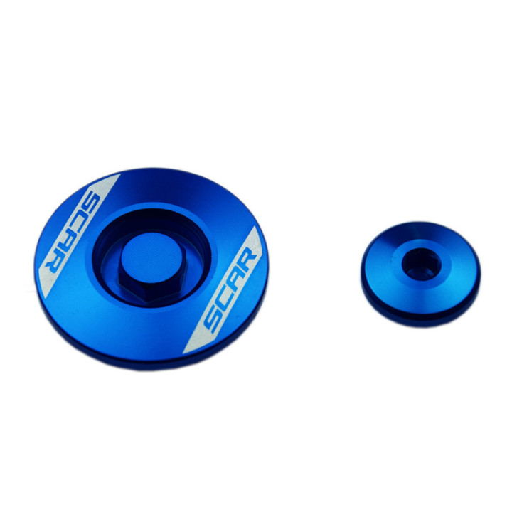 Bouchon carter moteur latéraux SCAR bleu Yamaha 250 et 450 YZF