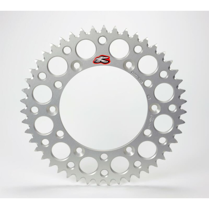 Couronne RENTHAL Ultralight 47 dents alu anti-boue pas 420 type 408U anodise argent KAWAZAKI KX-65 2002-18