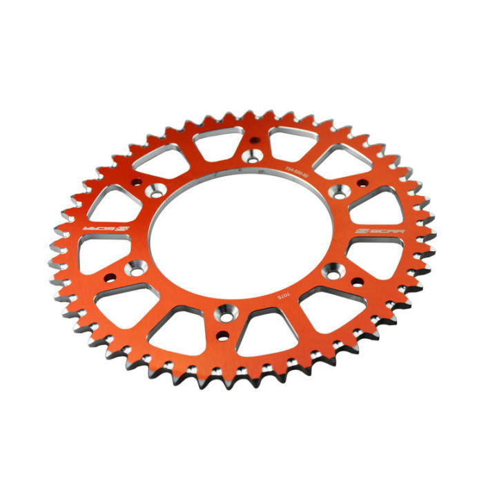 COURONNE SCAR ALU ORANGE TYPE SRS530 PAS 520 50 DENTS KTM EXCF 250 2007-2025
