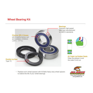 KIT ROULEMENTS ROUE AVANT SUZUKI DR-Z 70 08-09
