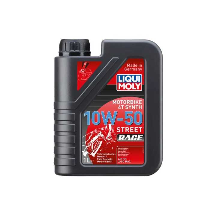 Huile moteur moto 4T 10W-50 Street Race 100% synthétique 1L