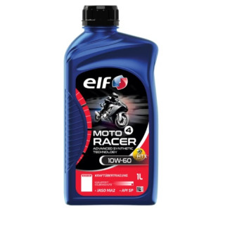 HUILE MOTEUR MOTO 4 RACER 10W-60 ELF TECHNOLOGIE AVANCEE SYNTHETIQUE 4T 1L