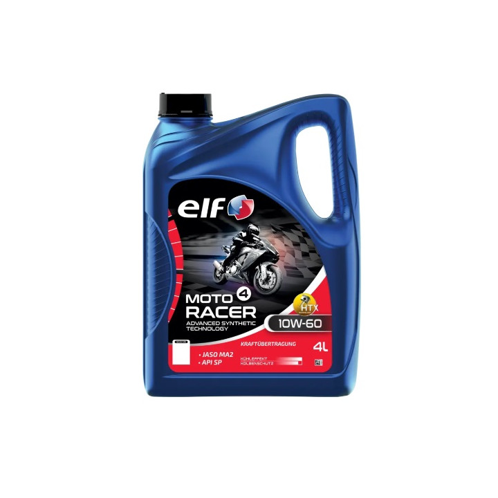 HUILE MOTEUR MOTO 4 RACER 10W-60 ELF TECHNOLOGIE AVANCEE SYNTHETIQUE 4T 4L