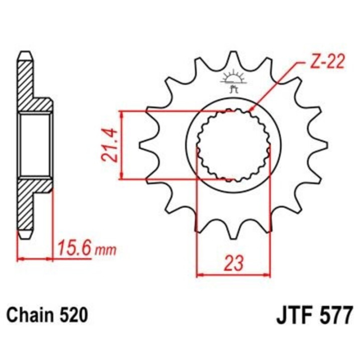 PIGNON JT SPROCKETS ACIER ANTI-BRUIT 577