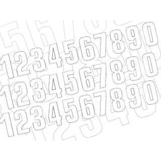 NUMERO DE COURSE BLANC BLACKBIRD - JEU DE 3 NUMEROS 16X7,5CM