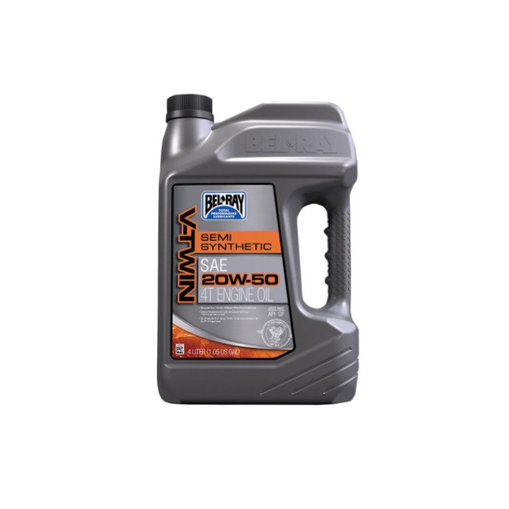 HUILE MOTEUR 4T SEMI-SYNTHETIQUE V-TWIN 20W50 4L BEL-RAY