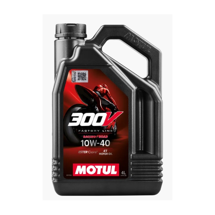 HUILE  MOTEUR MOTUL 300V FACTORY LINE ROAD RACING 10W40  4T 100% SYNTHETIC 4 LITRES