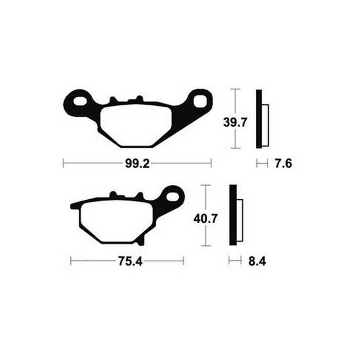 PLAQUETTE DE FREIN ARRIERE MO44 LOISIR BENDIX SUZUKI RM 85 02/04