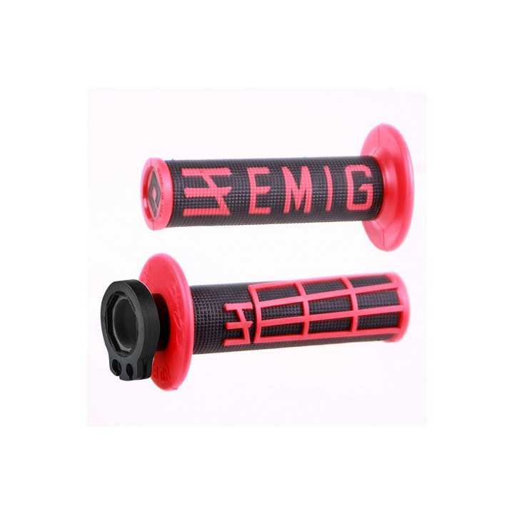 POIGNEES LOCK-ON-ODI EMIG V2 GRIS/NOIR SEMI-GAUFRE 4 TEMPS 