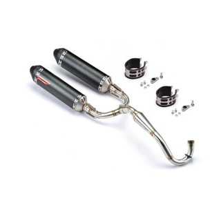 LIGNE COMPLETE POT D'ECHAPPEMENT YCF FACTORY INOX DOUBLE SORTIE BLACK EDITION